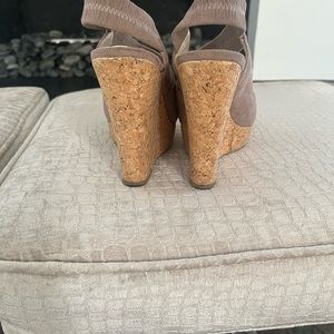 Beautiful taupe suede wedges